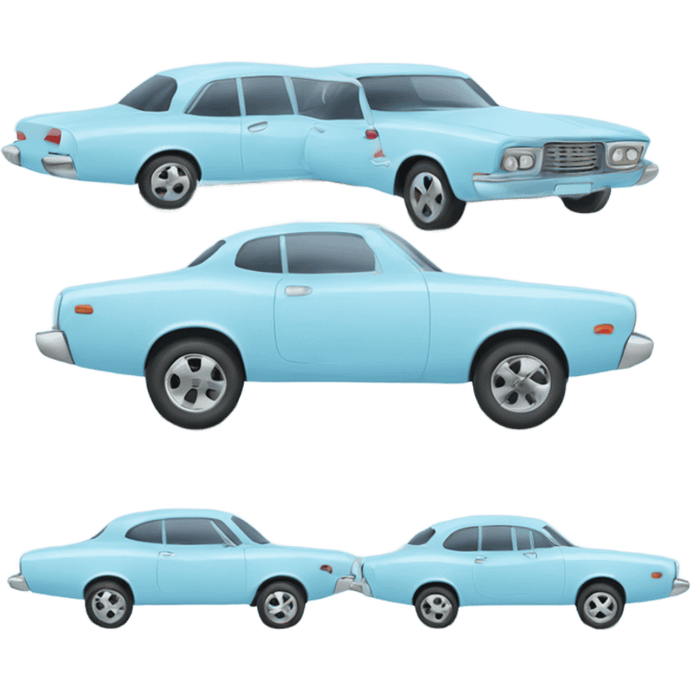 Pastel blue car from profile  emoji