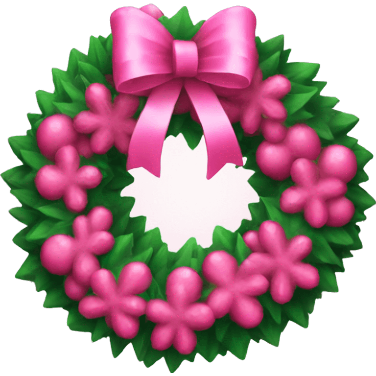 pink christmas wreath emoji