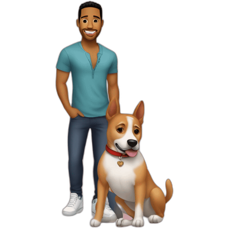 Romeo santos with a dog emoji