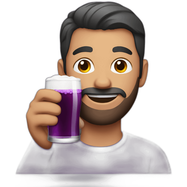 man drink purple beer emoji