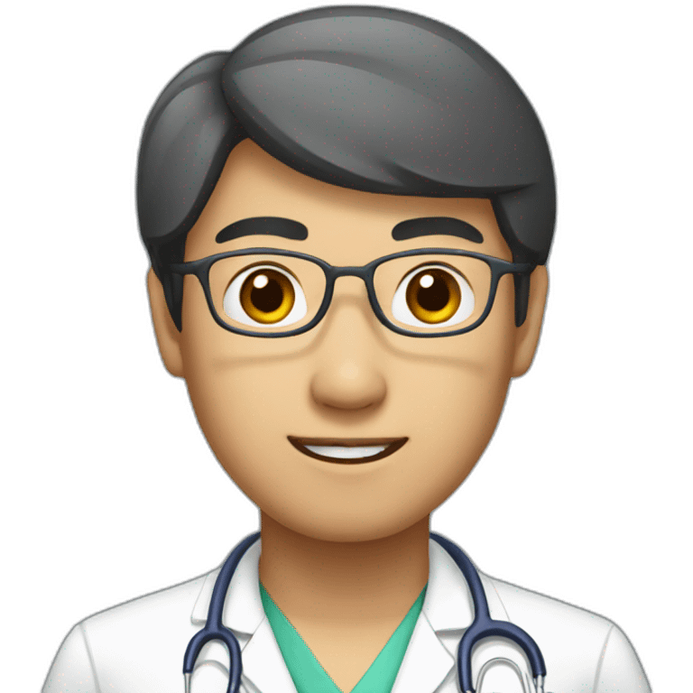 asian doctor with big eyes emoji