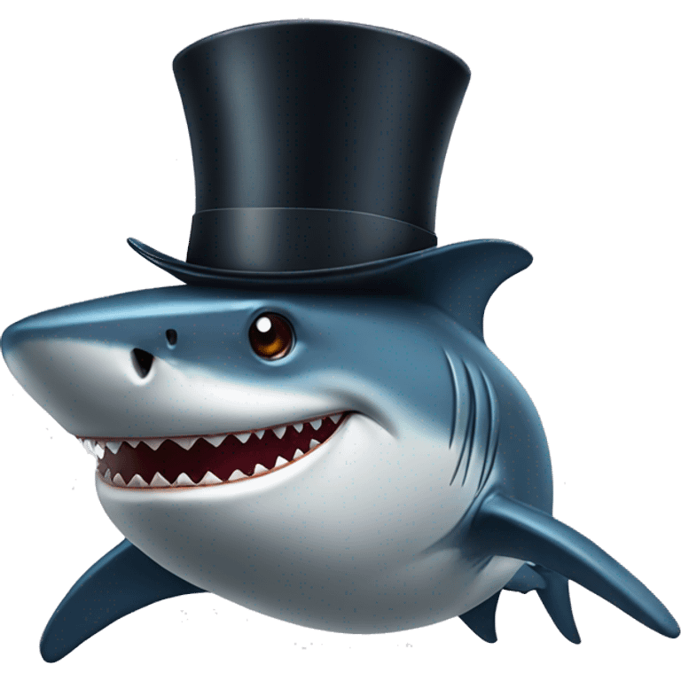 Shark with a top hat emoji