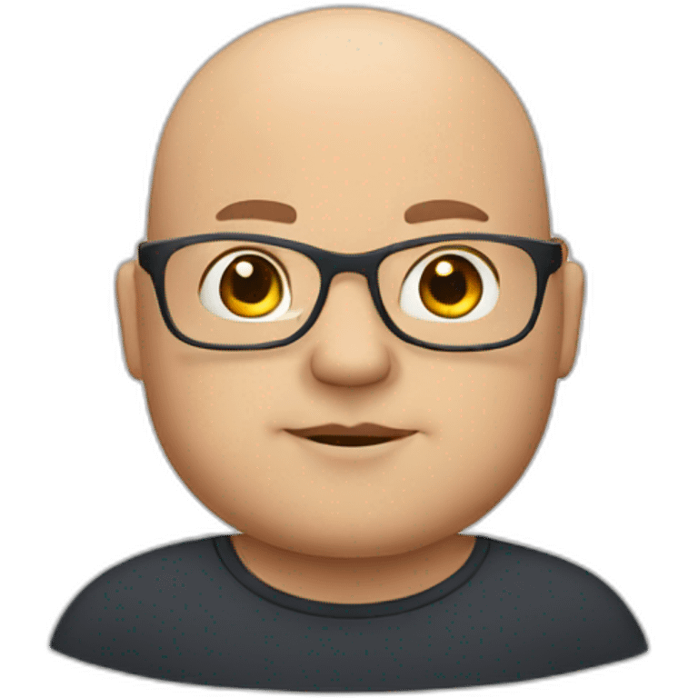 Chubby bald guy with glasses emoji