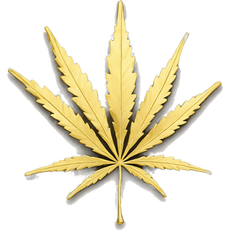 a gold cannabis leaf emoji