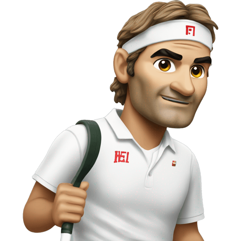 roger federer with a tennis headband emoji