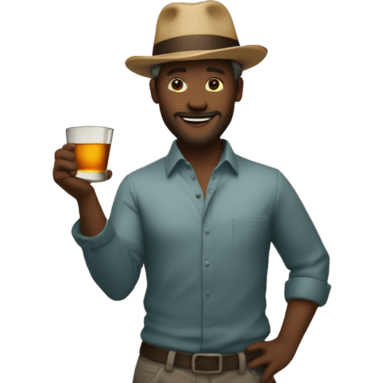 a man/women dancing, holding a whiskey glass perfectly balanced on his/her head emoji