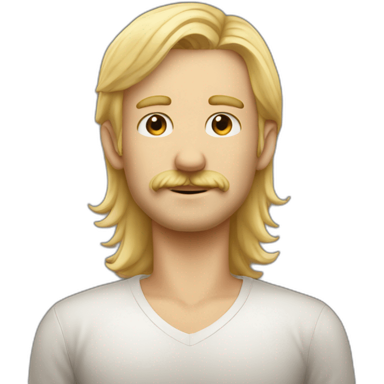 thirty years old tall blond man with moustache emoji