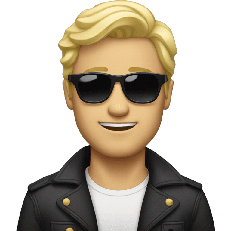 blonde man with black sunglasses emoji