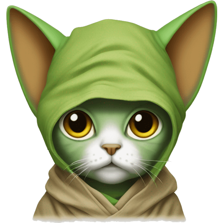 cat dressed as yoda emoji