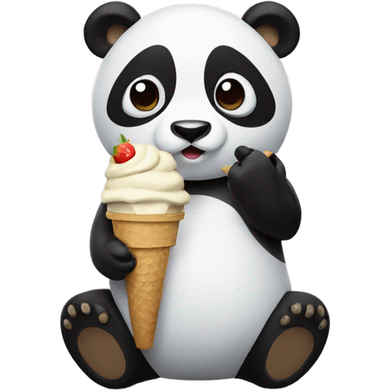 Panda eating ice cream emoji