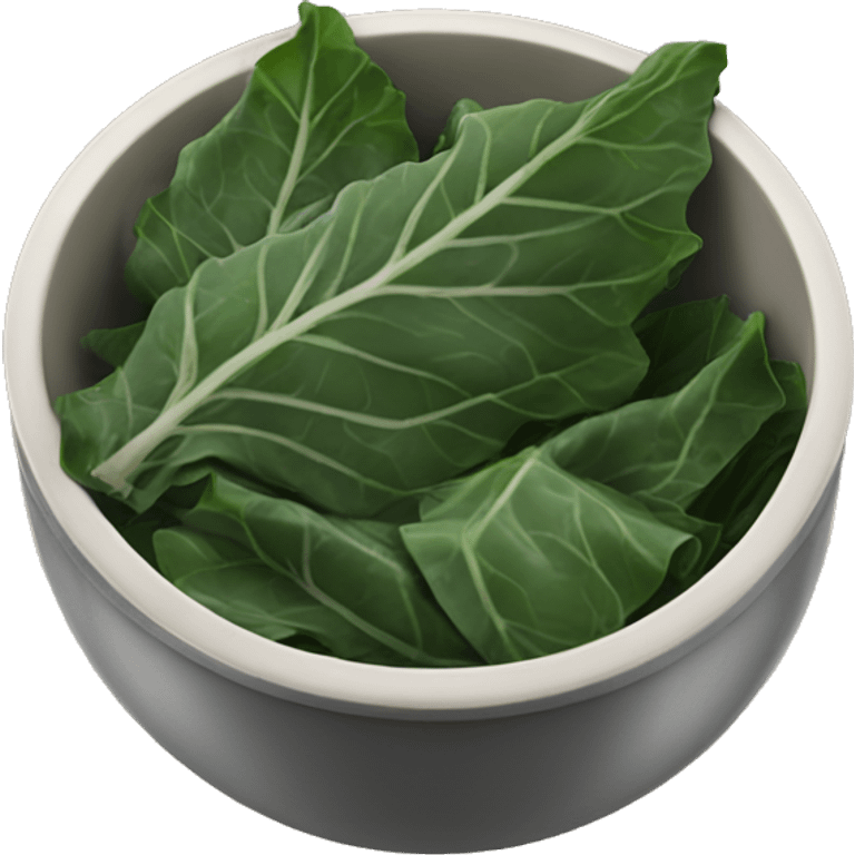 Cooked Collard greens in bowl emoji