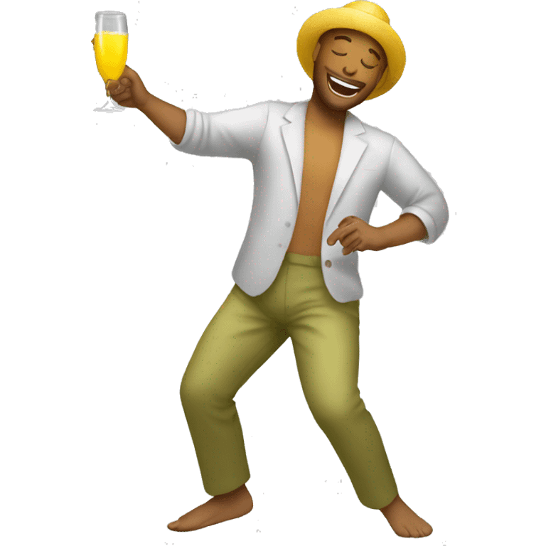 dancing man drinking mimosa emoji