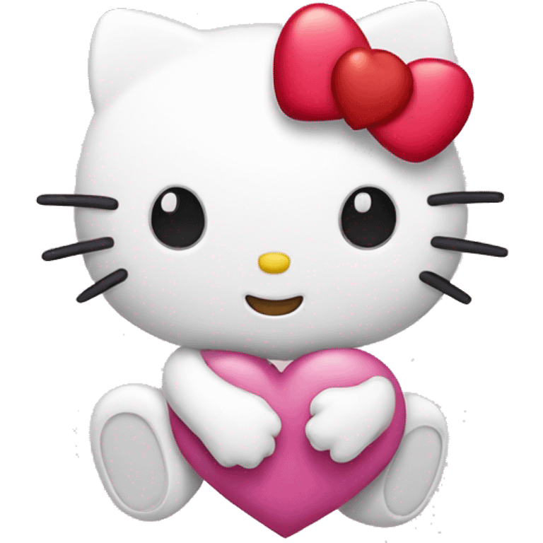 hello kitty with heart emoji