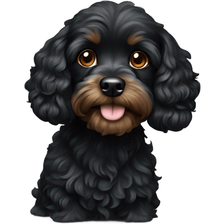 Black Cavapoo emoji