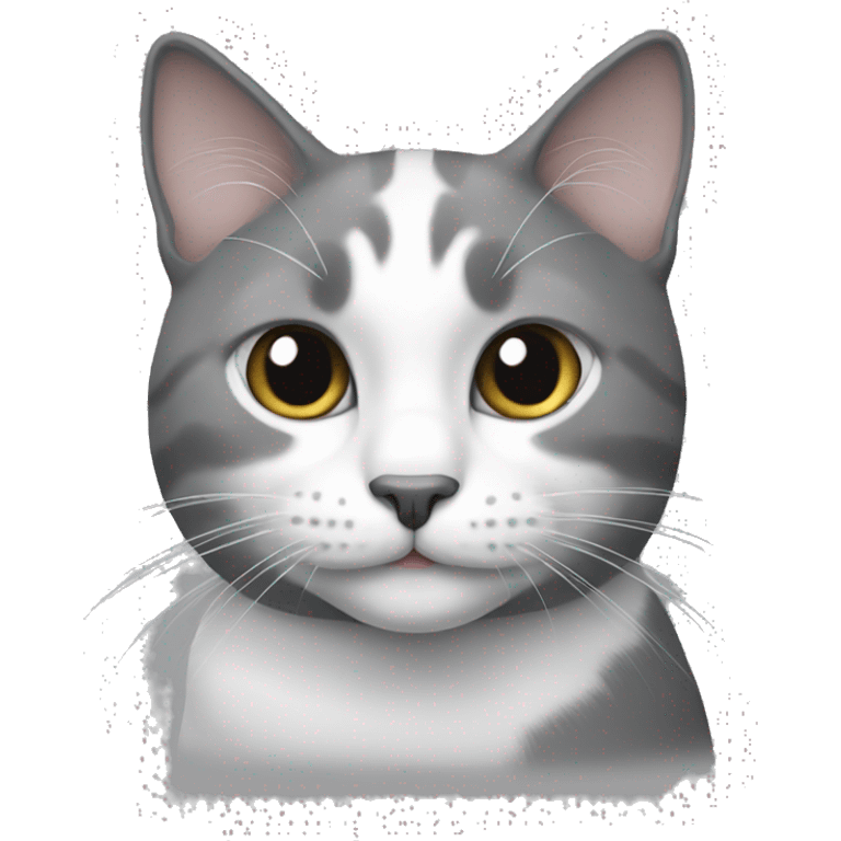 Cat gray and white emoji