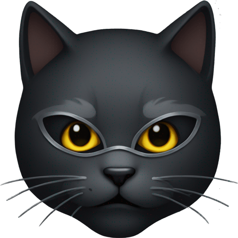 dark cat in ninja mask emoji