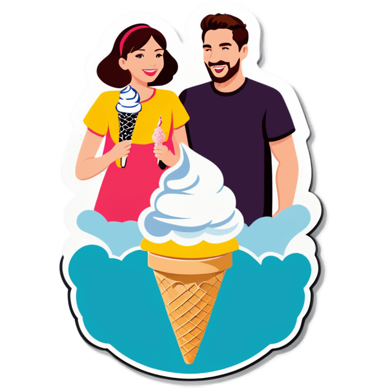 Couple eating ice cream  emoji