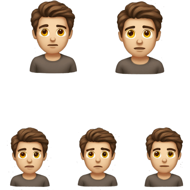 anxiety brown hair male emoji