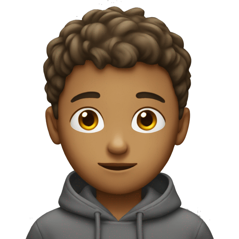 A boy looking concenr emoji