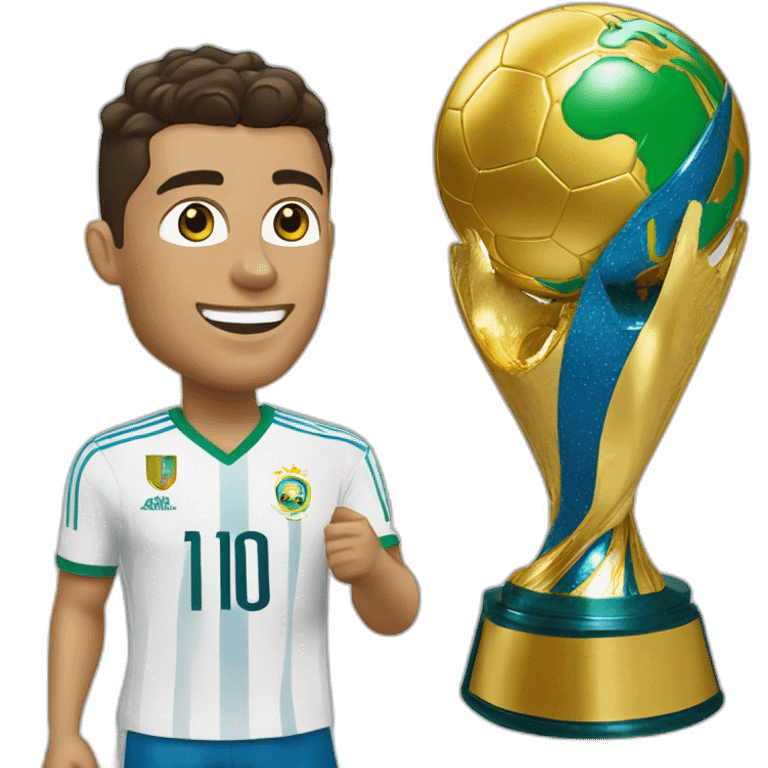 Ronaldo avec la coupe du monde emoji