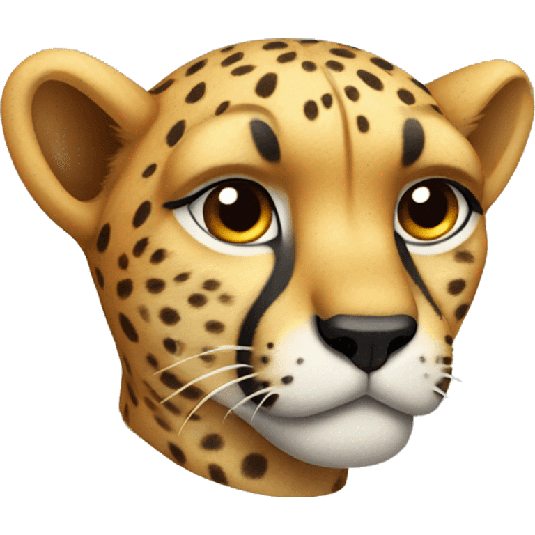 Cheetah with a bow on his ear emoji