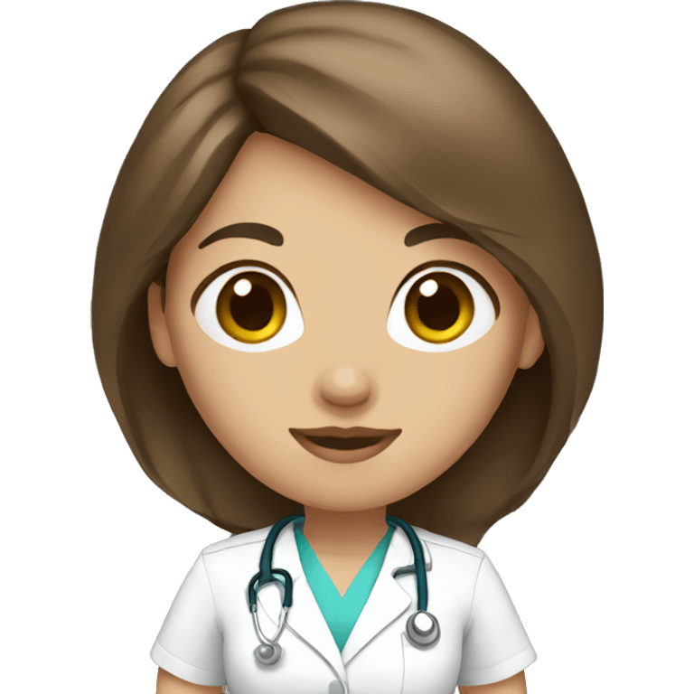 nurse with brunette hair emoji