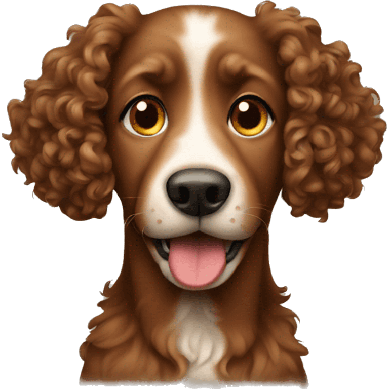 Brown dog with curly hair emoji