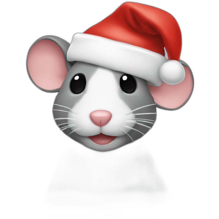 christmas rat with a santa hat emoji