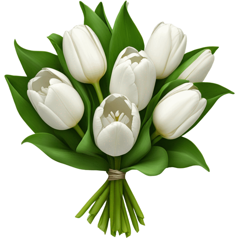 white tulip bouquet  emoji