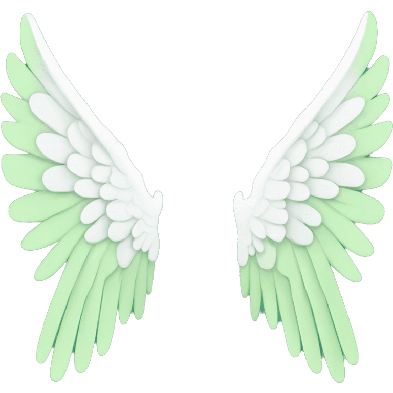 Simple angel wings, light green colour, mainly white. Should be very simple, not many lines. emoji