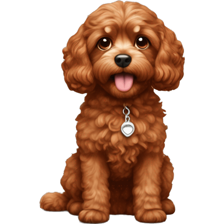 Cavapoo wavy red brown fur emoji