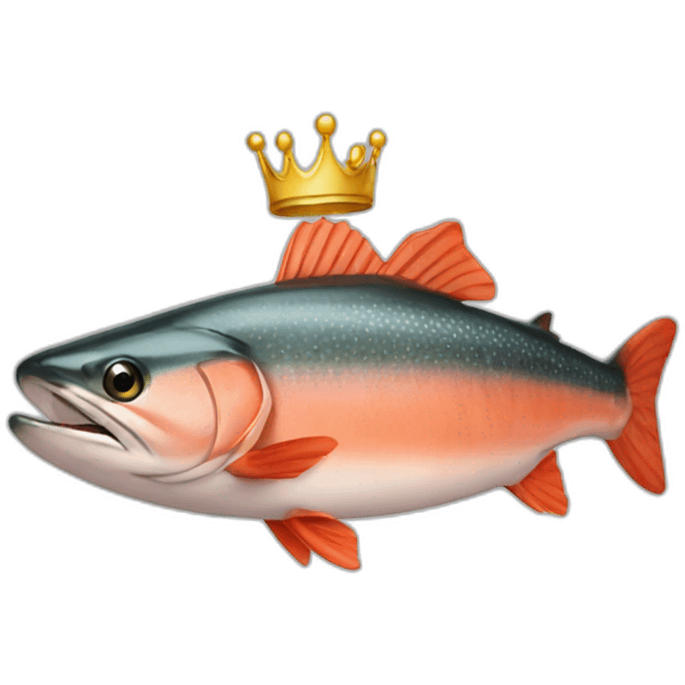 salmon with crown on head emoji