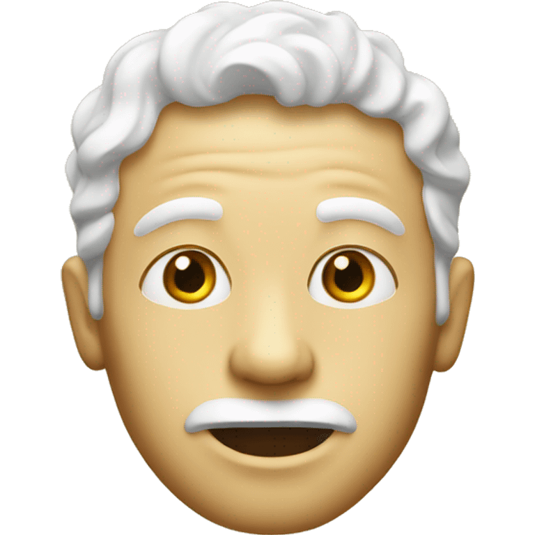 White guy emoji with butter cream all over his face  emoji