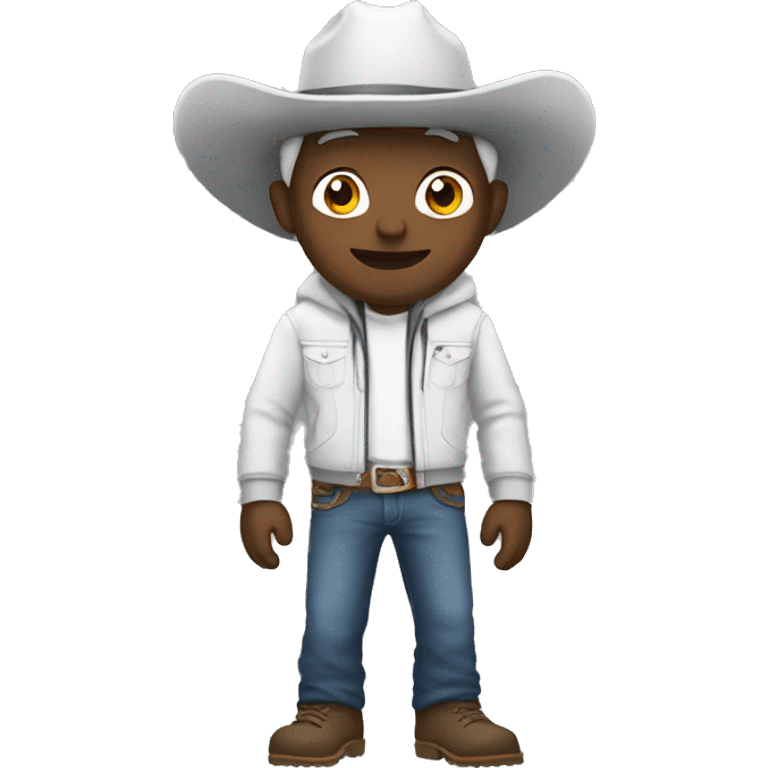 white cowboy wearing a hoodie emoji