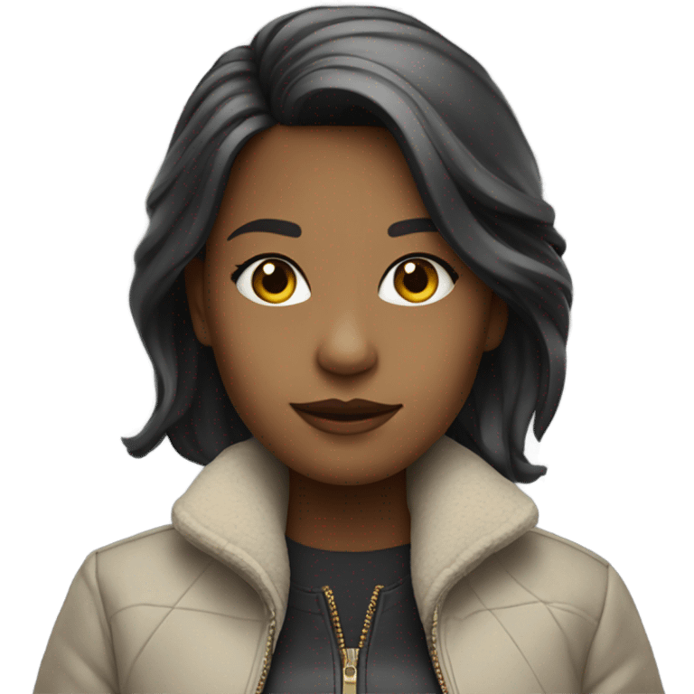 girl in jacket portrait emoji