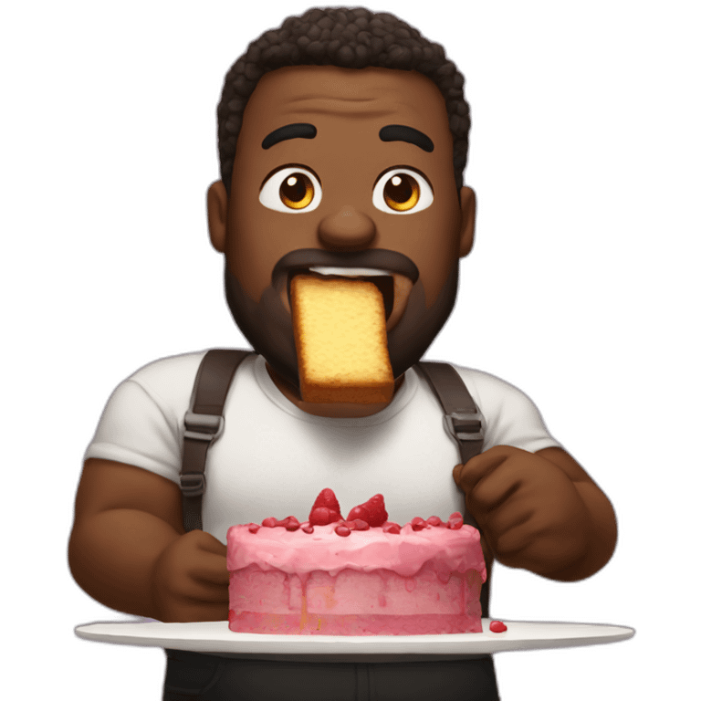 big man eating cake emoji