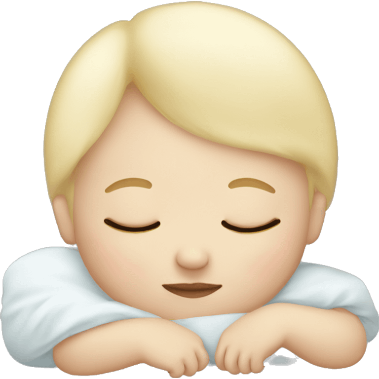 white blonde baby sleeping  emoji