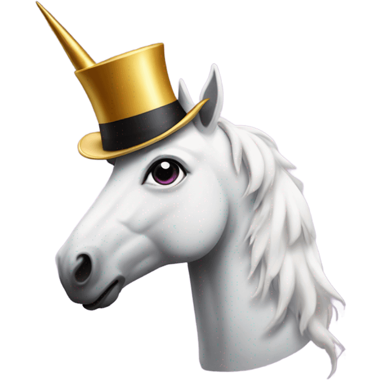 Unicorn with top hat emoji