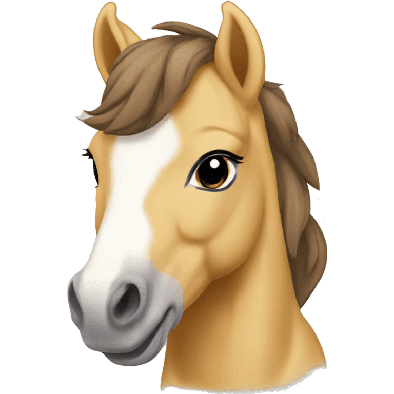 Piebald palomino yellow brown horse foal baby emoji