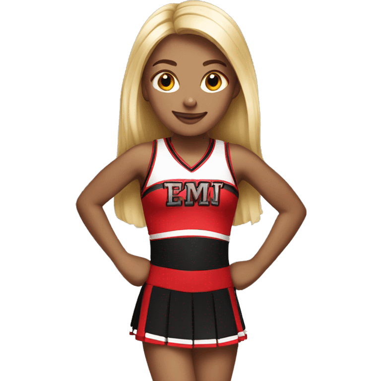 Cheerleader with red and black  emoji