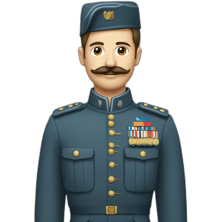 Un homme en costume militaire avec une petite moustache carré emoji