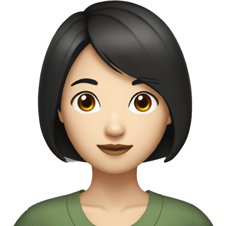 SHORT ASIAN WOMAN WITH SHORT BLACK HAIR emoji