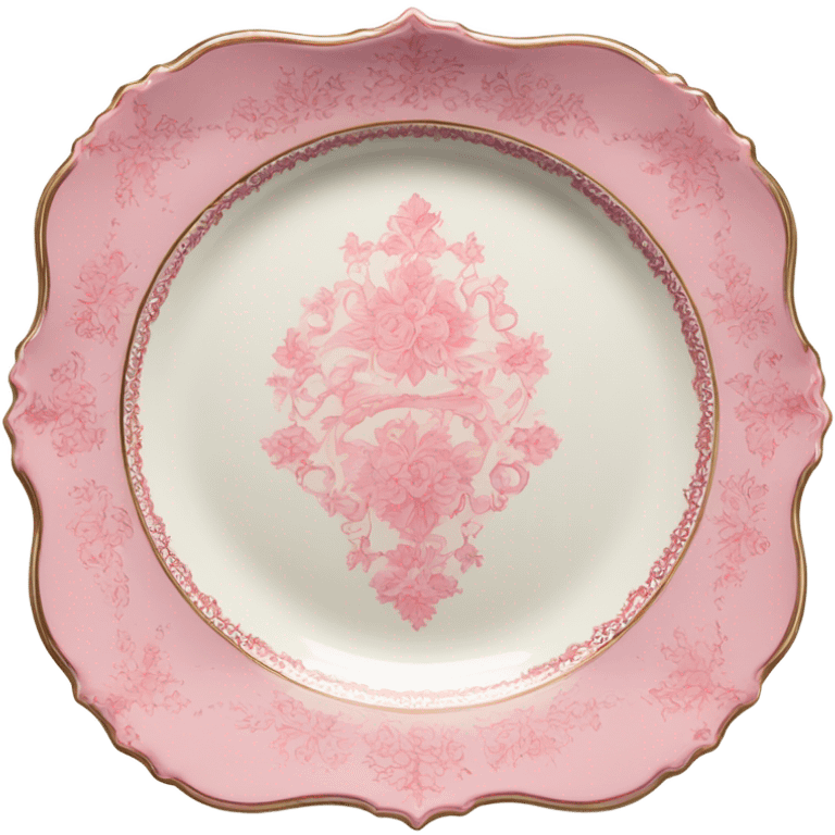 vintage rococo highly detailed pink plate emoji