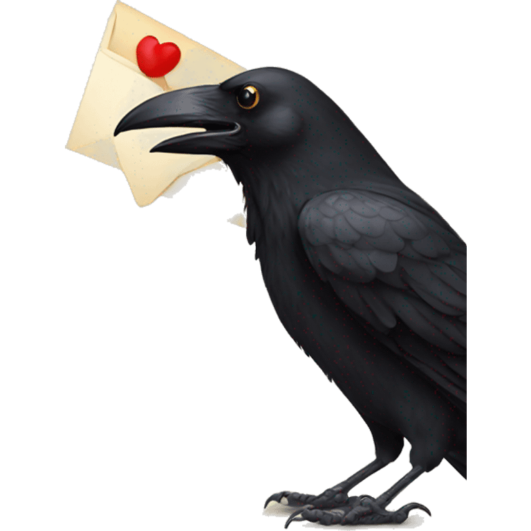 crow holding a letter  emoji