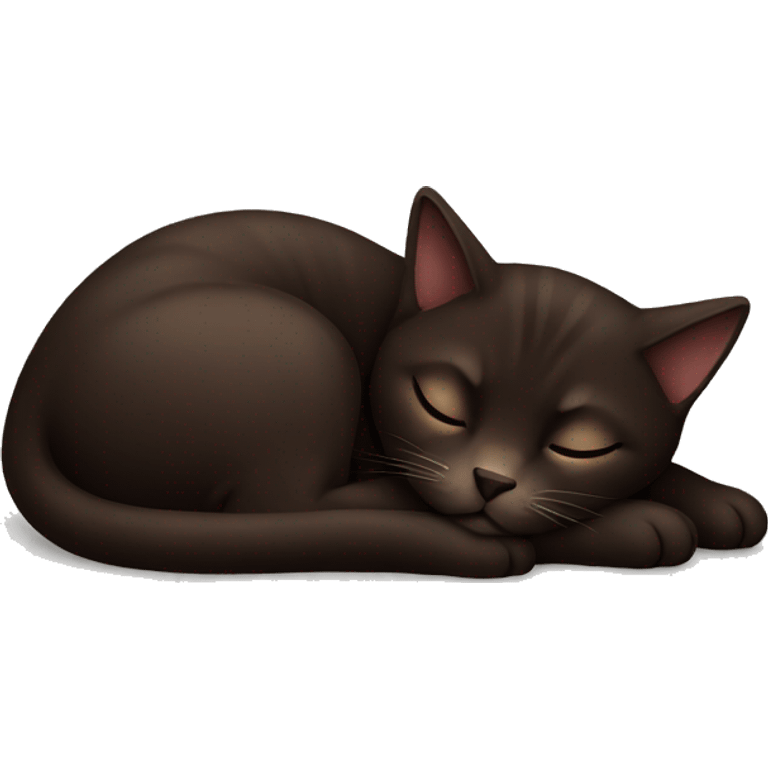 Sleeping dark brown cat emoji