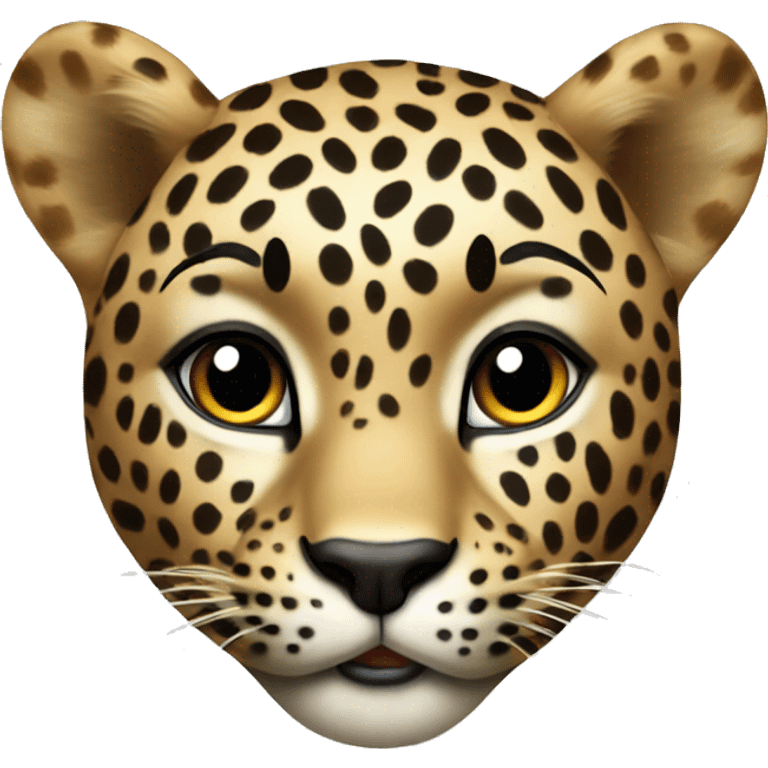 Leopard with a big diamond necklace emoji