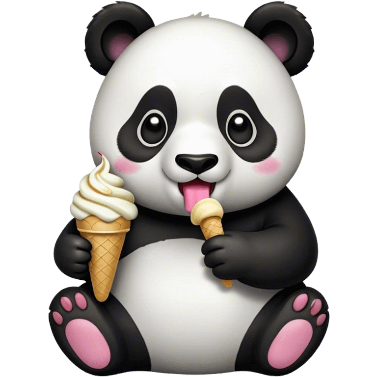 Panda eating ice cream emoji