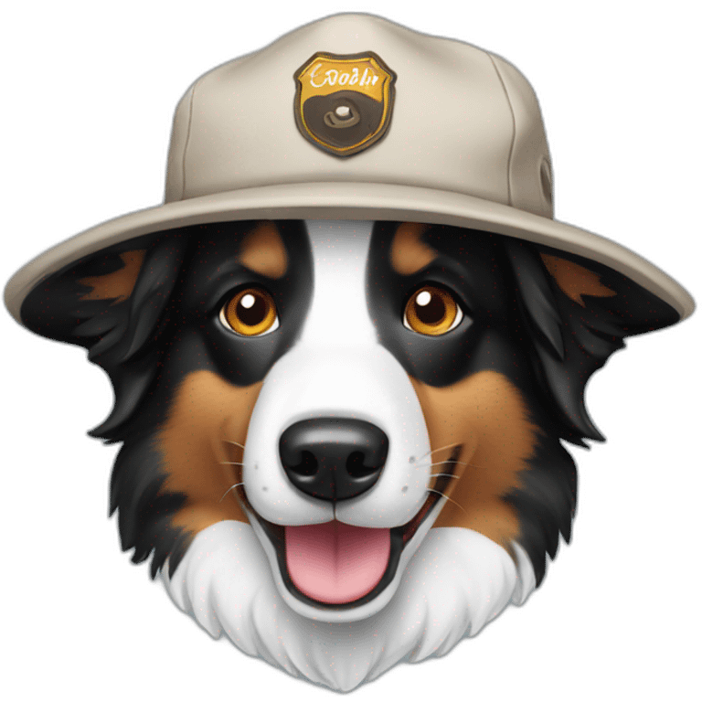 border collie with a cap emoji