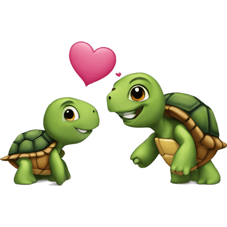 Turtles in love emoji