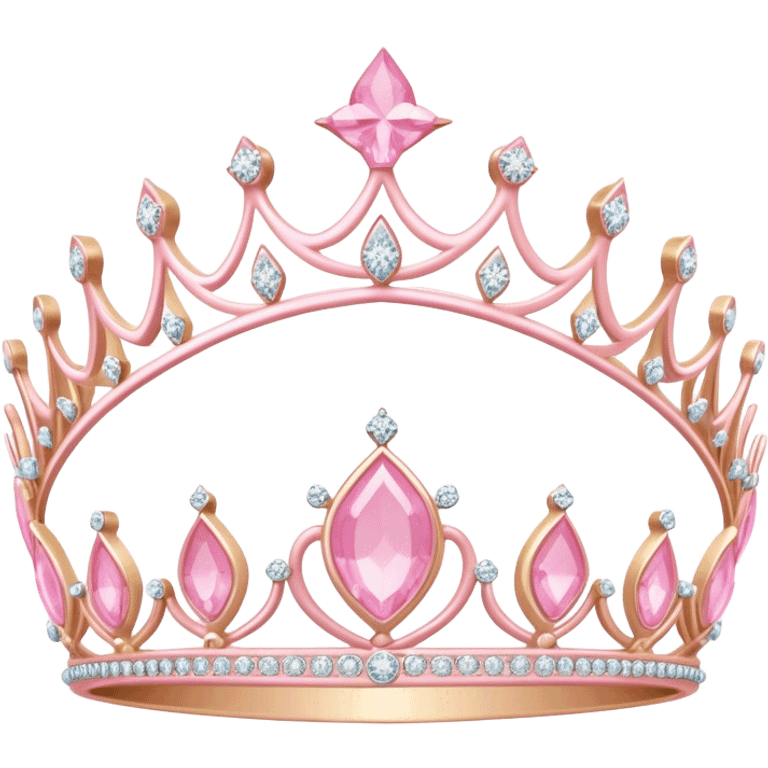 Delicate pink birthday tiara with diamonds emoji